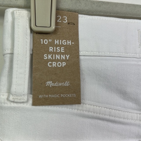 Madewell Women's Skinny White Jeans NWT Crop 10 inch 23 - Picture 8 of 16